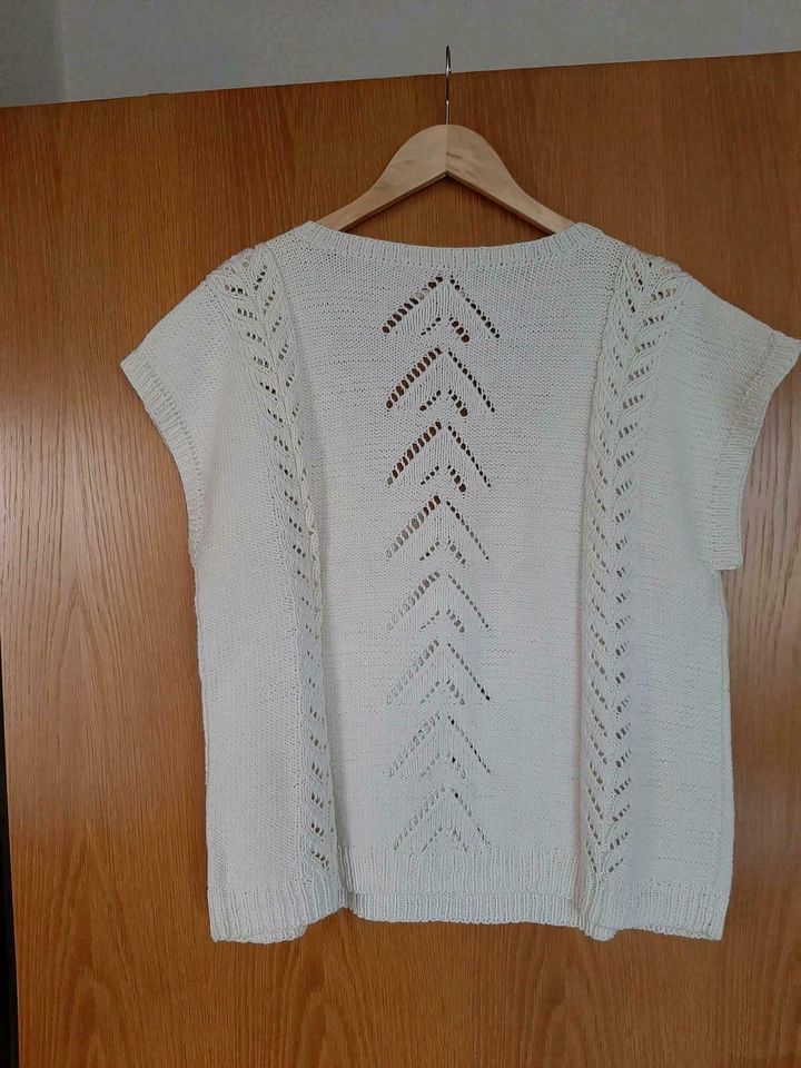 Strickpulli Wollweiss Größe L handgestrickt in Herscheid