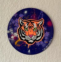 Schallplatte bemalt Graffiti Tiger tattoo Schild Deko Tier Katze Sachsen-Anhalt - Magdeburg Vorschau