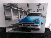 Bild auf Leinwand Panorama Wandbild Oldtimer kuba blau 85x65cm Leipzig - Miltitz Vorschau