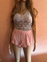 Baumwolle Hotpants Shorts Spitze Boho Bommeln Quasten rosa Body Bayern - Berchtesgaden Vorschau