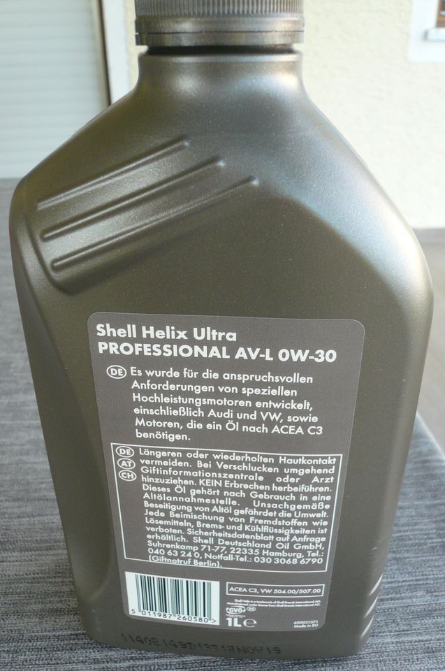 2 Liter Shell Helix Ultra Professional AV-l 0W-30 enginne ÖL in Weichering