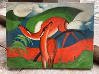 Ölgemälde rote Rehe auf Holzrahmen gespannt, Franz Marc Hessen - Lautertal Vorschau