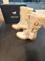 Mustang Schnürstiefel 39 Creme Gold Bayern - Kulmbach Vorschau