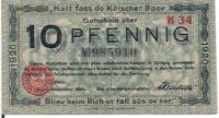 Notgeld Stadt Köln Gutschein über 10 Pfennig 1920 Bochum - Bochum-Süd Vorschau
