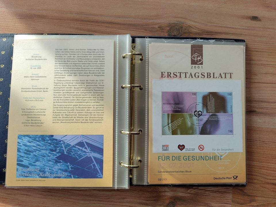 Briefmarkenalbum Ersttagsblätter 2001 Deutschland Ersttagsblatt in Wildberg