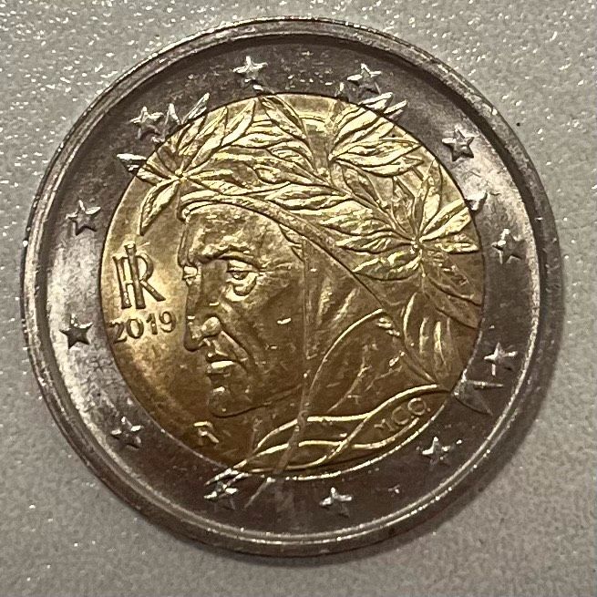 2 Euro Münze 2019 ITALIEN Dante Alighieri Kursmünze Italia in Stuttgart