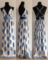 Blau Weißes Sommerkleid Urlaub Kleid Mykonos Sommer Blogger S Frankfurt am Main - Nordend Vorschau