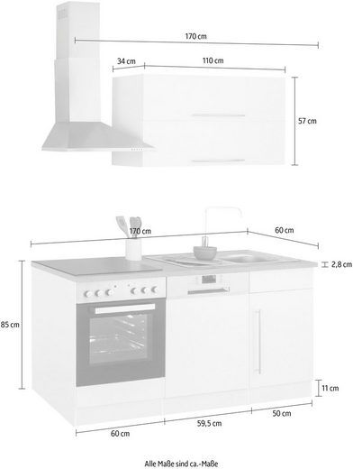Küche, Küchenzeile Samson, Küchenblock, Beton Oxid,170cm, Neu in Rinteln