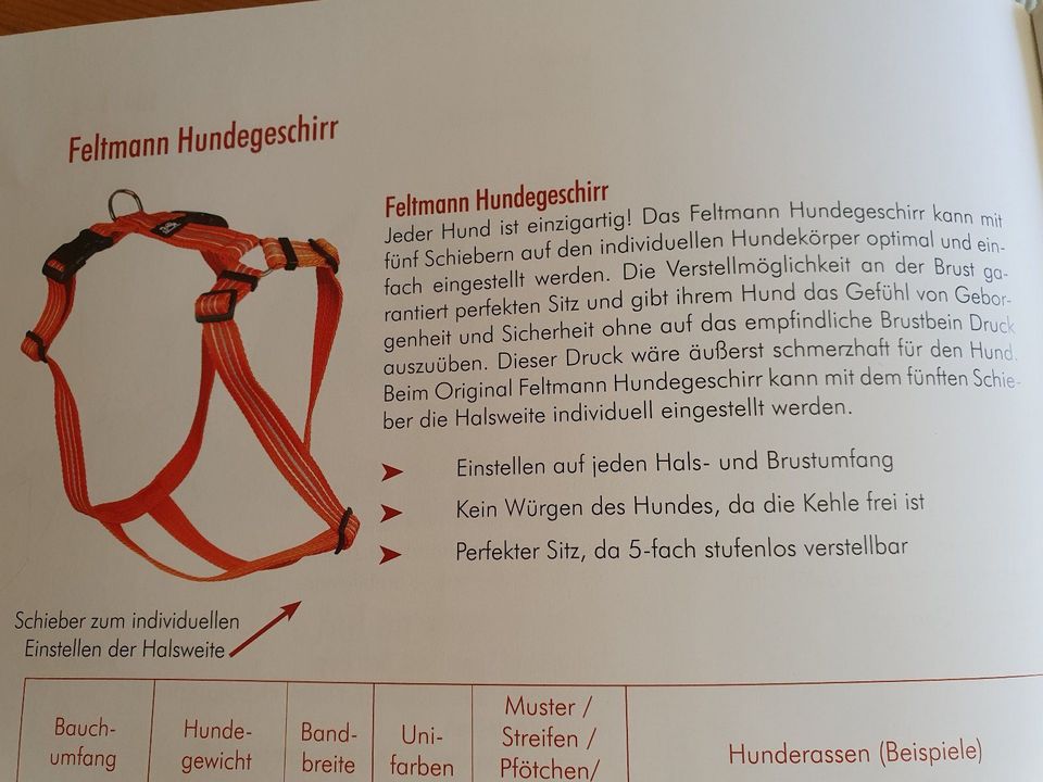 Hundegeschirr von Feltmann rot mit Reflexstreifen in Frankfurt am Main
