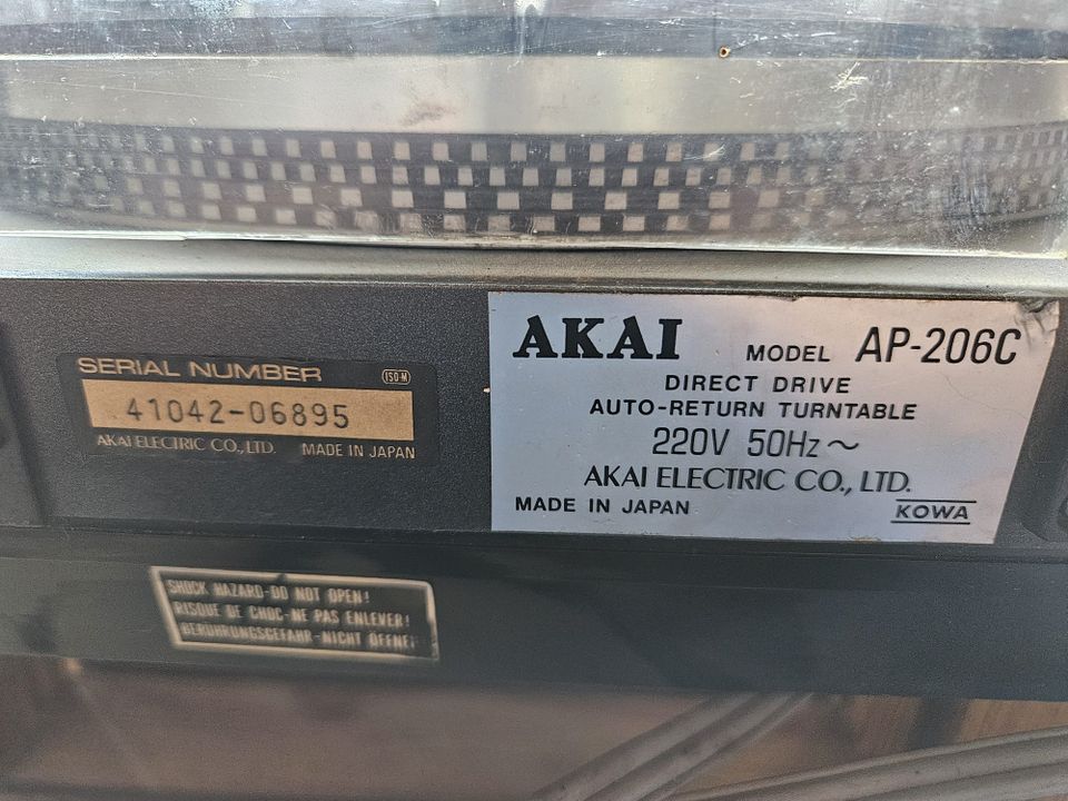 Plattenspieler AKAI AP 206 C Auto Return *selten* Schallplatte in Bunde