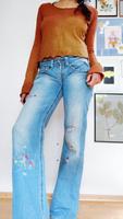 Replay Hippie jeans bestickt Stickerei blau bunt Electra weit S M Bayern - Kempten Vorschau