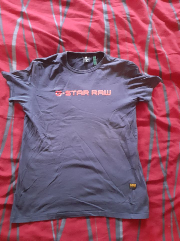 G-Star RAW T-Shirt in Blau-Rot (Größe M) in Leipzig