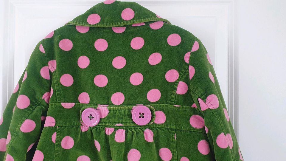 Mini Boden Mantel 3/4 Jahre 110 grün pink dots in Osnabrück