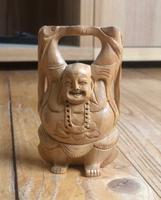 Handarbeit Holz Skulptur lachender Buddha Gautama 11cm Baden-Württemberg - Ilshofen Vorschau