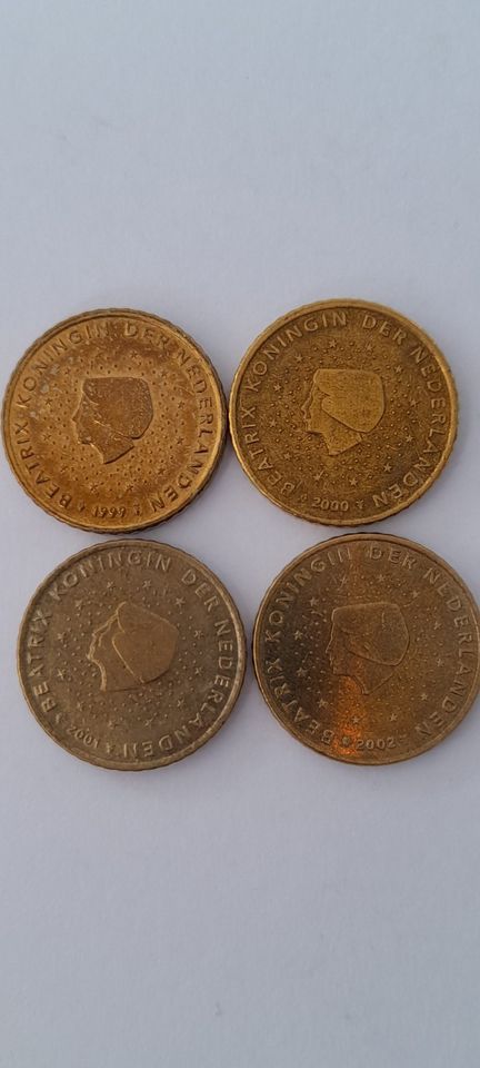 50 Cent Niederlande 1999,2000,2001,2002 Umlauf Kurs Münzen 4Stück in Hannover