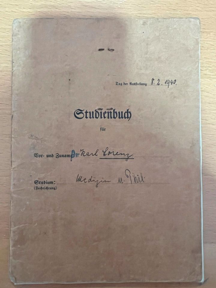 Studienbuch vom 8.02.1940 in Dinslaken