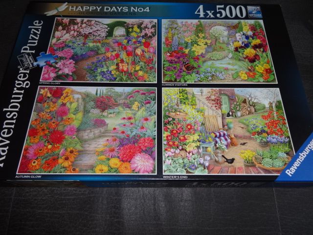 Ravensburger Puzzle 4x 500 Teile UK Happy Days No.4 Blumen Garten in Lingen (Ems)