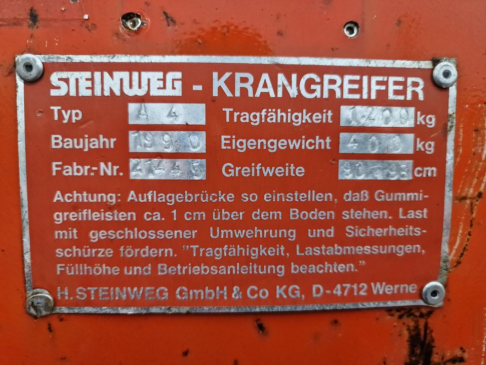 Steinweg Krangreifer Typ A4 Tragfähigkeit 1200 kg (730) in Mücke