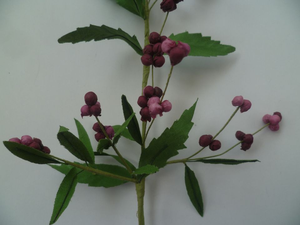 3 Stiele Bingelkraut Blumen künstliche Seidenblumen Frühling bast in Hahnbach