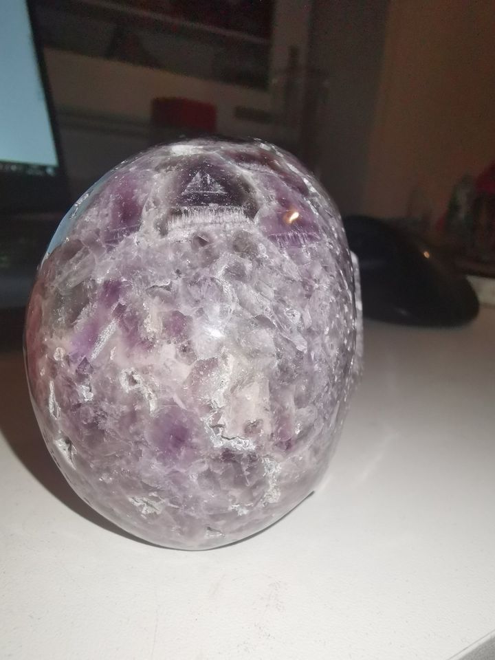 Totenschädel Skull Schädel Mineralien Amethyst 413g Heilsteine in Creußen