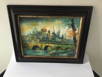 Bild BRÜCKE mit verwischter Skyline -Öl auf Leinwand- 52x43 cm Hessen - Rödermark Vorschau