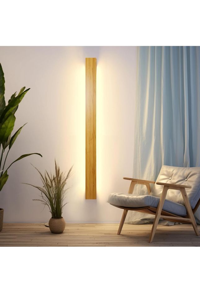 LED Wandleuchte Innen Holz Wandlampe Bambus Holz Lange in Wuppertal