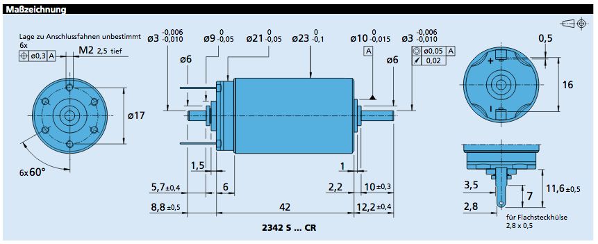 Faulhaber Elektromotor DC-Kleinstmotor 2342L024CR  2342-L-024-CR in Solingen