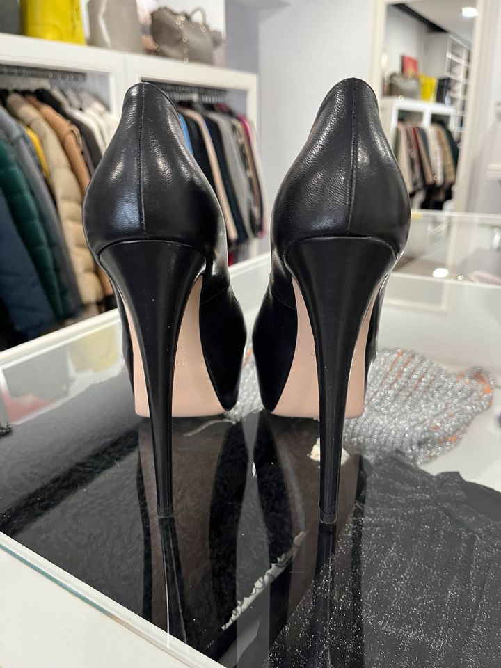 Plateau Pumps von R&Renzi, schwarz, Gr. 37/36, Leder in Stapelfeld