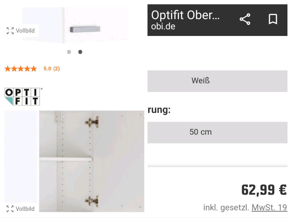 NEU Oberschrank OPTIFIT Serie KL6W Weiß Matt 214 BREITE 50cm in Pankow -  Prenzlauer Berg | eBay Kleinanzeigen ist jetzt Kleinanzeigen