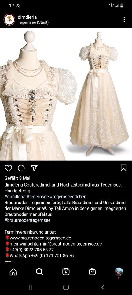 Dirndl Brautkleid von Dirndleria by Tali Amoo Tegernsee Unikat! in Aicha vorm Wald