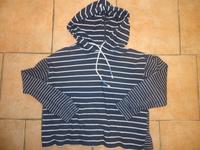 Esprit EDC Hoodie dunkelblau/weiß geringelt Gr.XS oversized kurz Hessen - Zwingenberg Vorschau