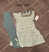 C&A Set 134 Leggings Tunika grün Blumen Krone Schleswig-Holstein - Tangstedt  Vorschau