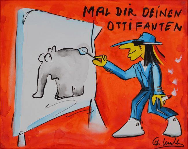 Otto Waalkes Pigmentdruck Leinwand "Mal Dir Deinen Ottifanten“ in Grömitz