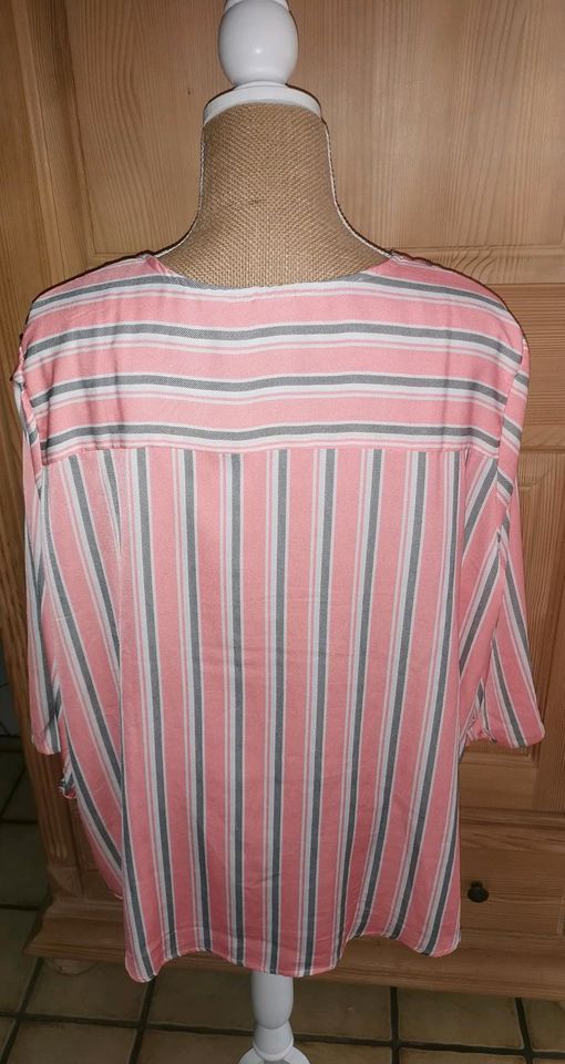 Bluse Tunika Bonprix Bodyflirt 50 XXL Pfirsich rosa weiß grau ges in Wiesloch