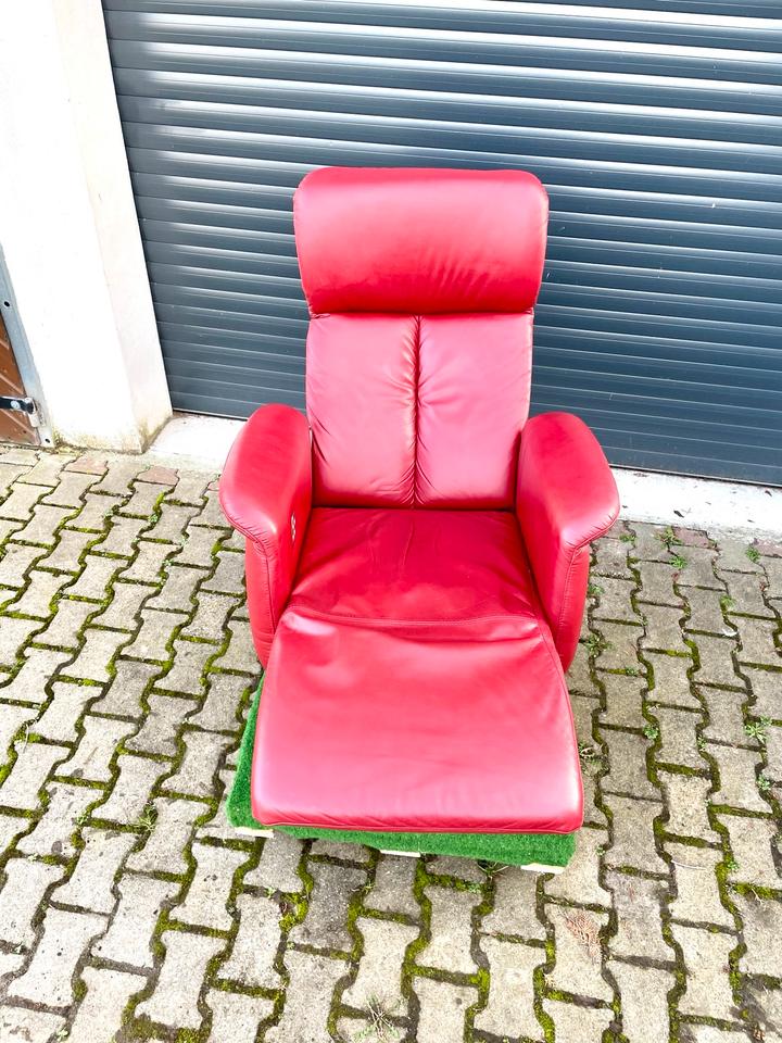 Ewald Schillig Leder Relaxsessel elektrisch verstellbar, drehbar in Bensheim