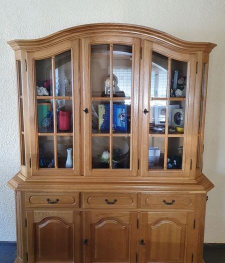 Sideboard mit Glasvitrinen Schrank Echtholz Eiche massiv in Viereth-Trunstadt