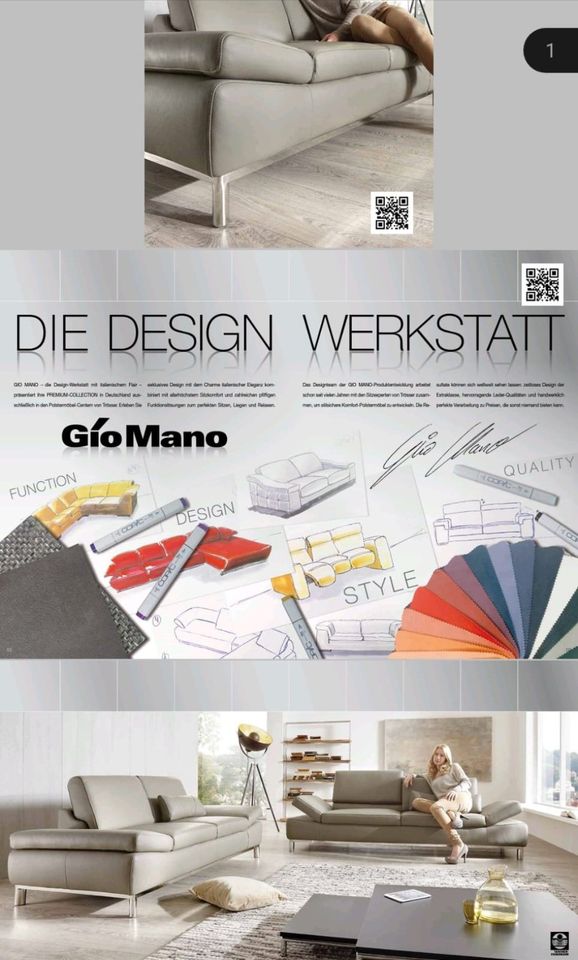 Design Echtleder Couch - Gio Mano in Hannover