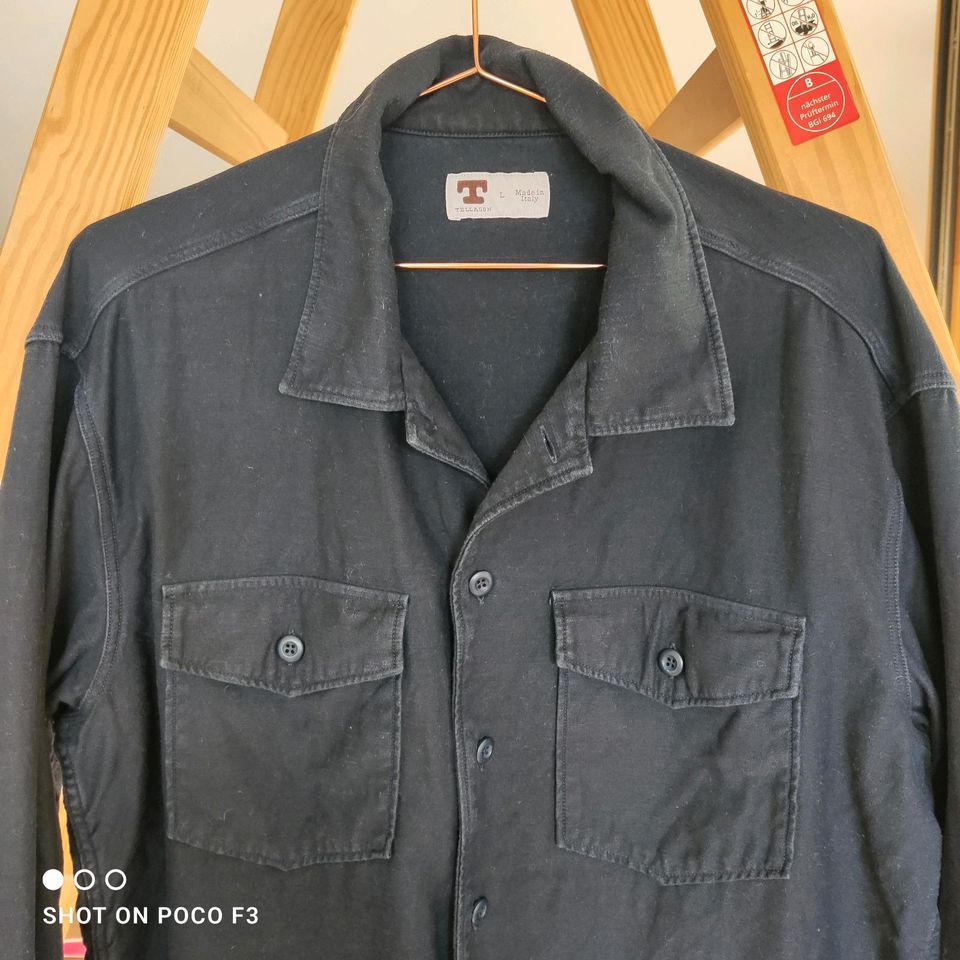 Tellason Fatigue Overshirt Herringbone Twill Navy Hemd L/XL in Deggingen