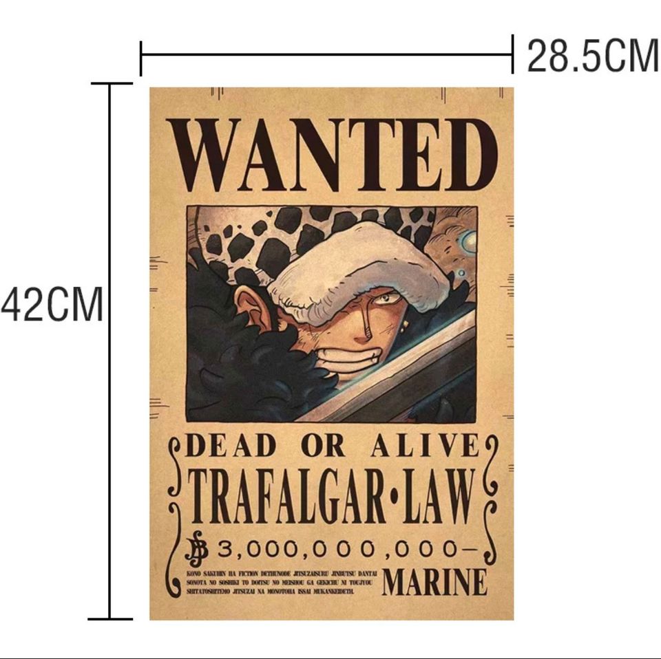 One Piece Steckbriefe (Wanted Poster) Gear5,Law,Kaido,Whitebeard in Herzogenrath