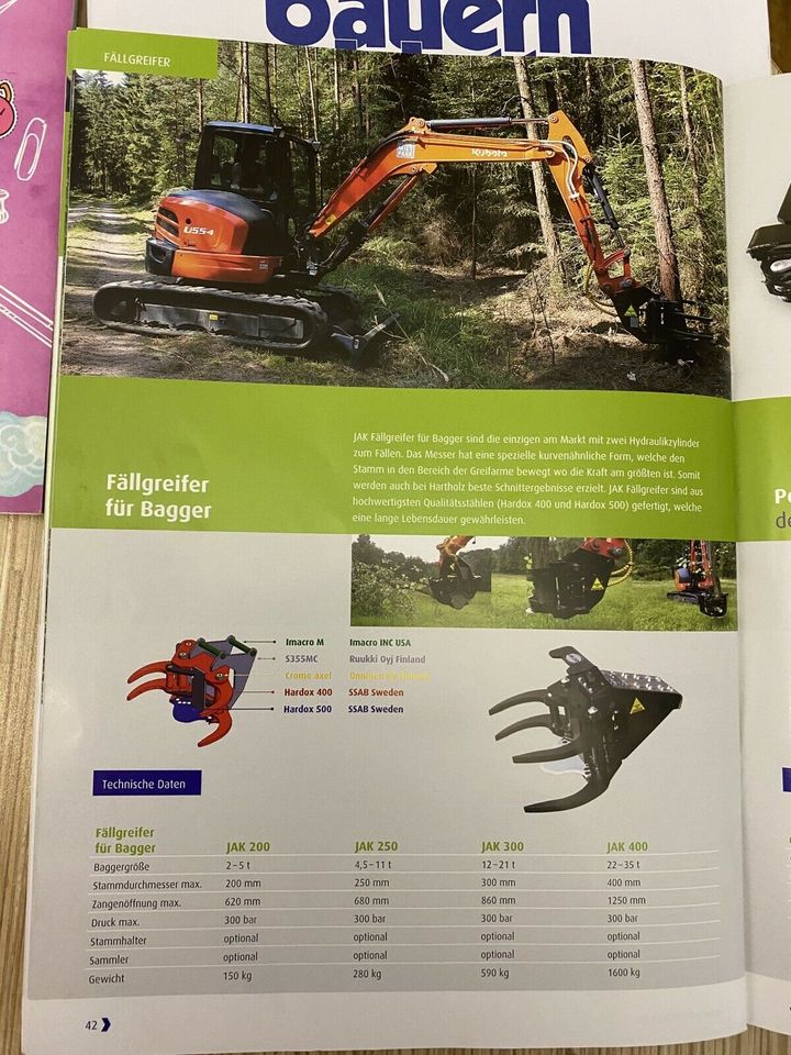 Fällgreifer JAC TMK Astschere Minibagger Takeuchi JCB Yanmar Cat in Wiemerstedt