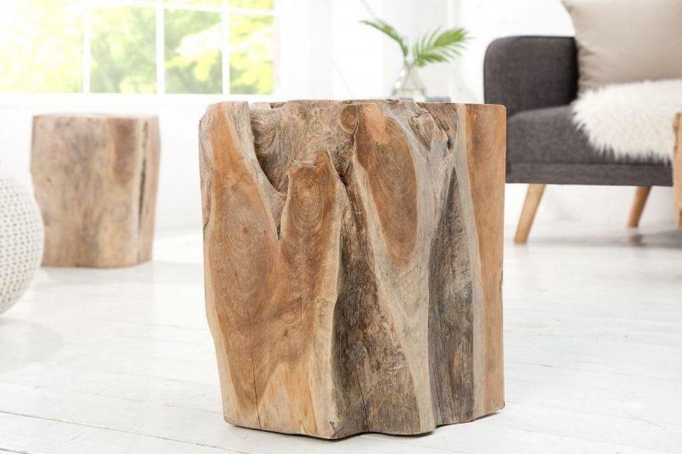 Hocker / Beistelltisch 30x30cm aus Massivholz Teak Holz in Chemnitz