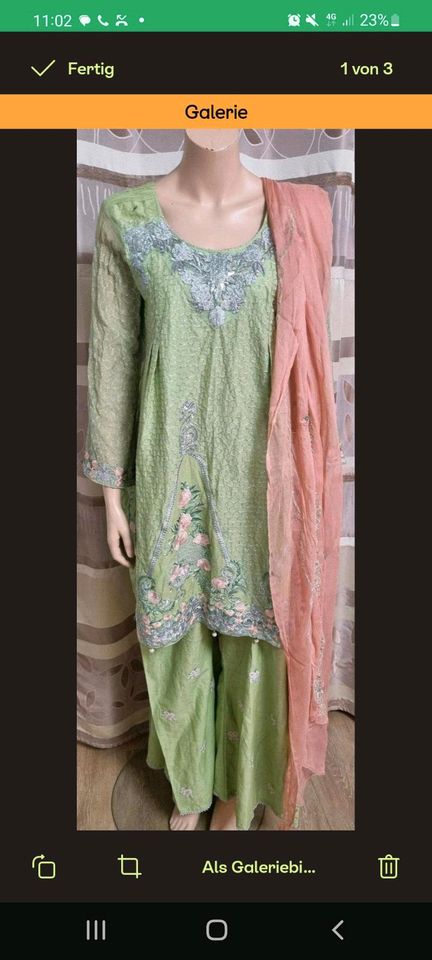Kleid grün Pink Pakistan Designer Indien indische Kleidung Feier in Flensburg