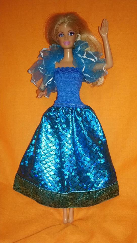 Barbie kleid Türkis Blau Meerjungfrau Prinzessin Ballkleid in Wittenberge