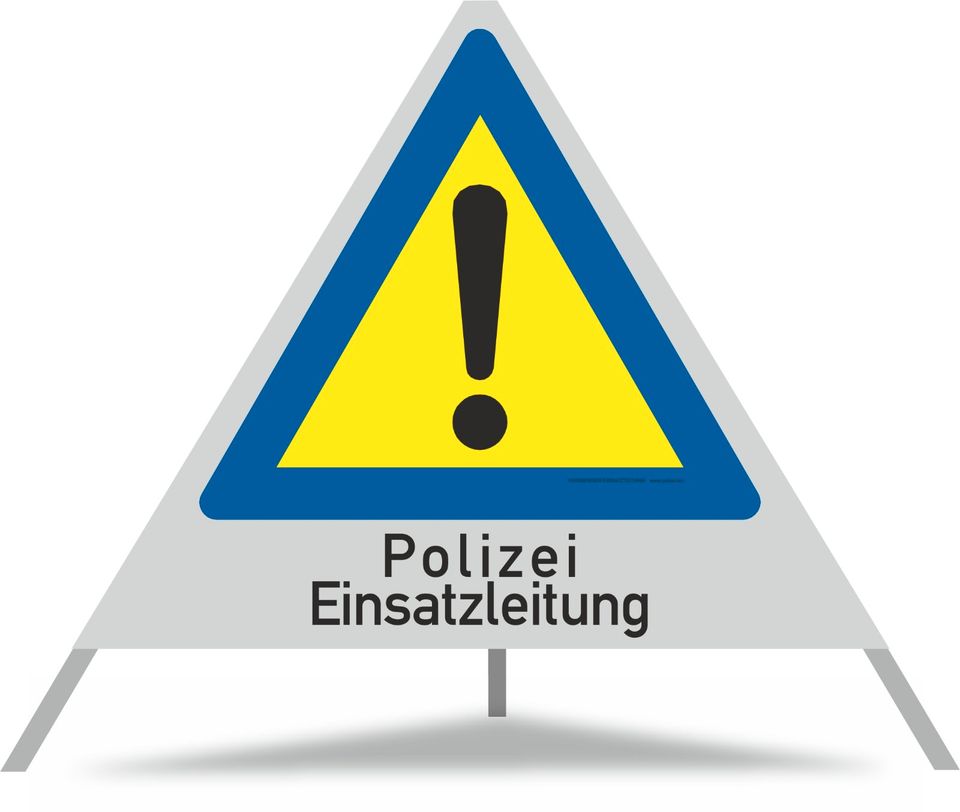 Faltsignal reflektierend "Polizei Einsatzleitung" in Reichshof