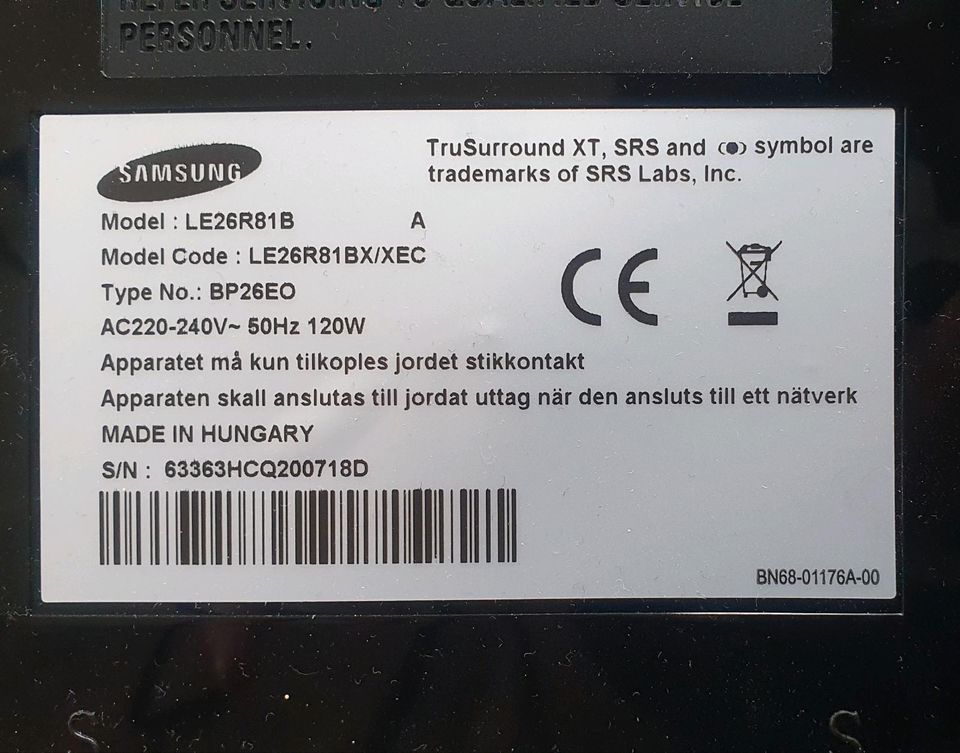 Samsung Fernseher (Model: LE26R81B) in Plauen