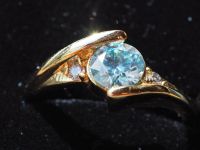 Silber Ring vergoldet mit Moissanit - Diamant , Gr. = 19,2 mm Hessen - Biebertal Vorschau