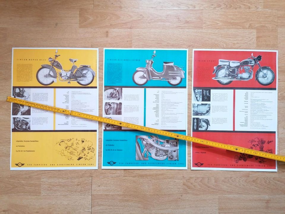 Simson AWO Sport SR 2 KR 50 Prospekt Poster Werbung Reklame IFA in Borken