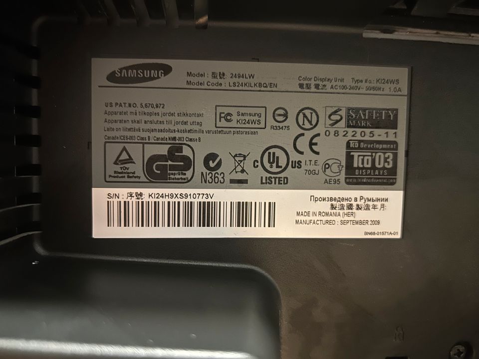 Samsung Monitor 24 Zoll gebraucht in Bergisch Gladbach