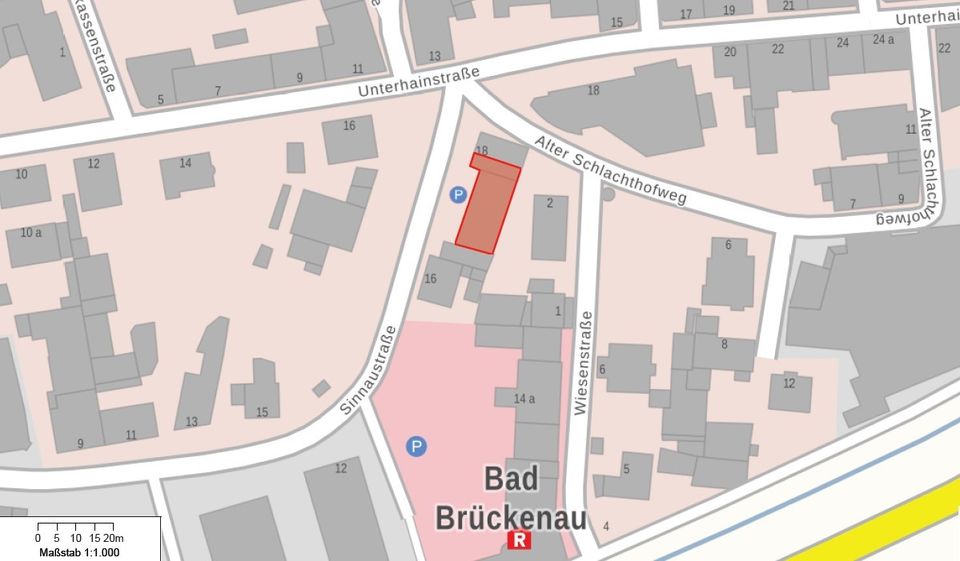 Ladenfläche 162 m² plus 97 m² Nebenflächen zu vermieten in Bad Brückenau
