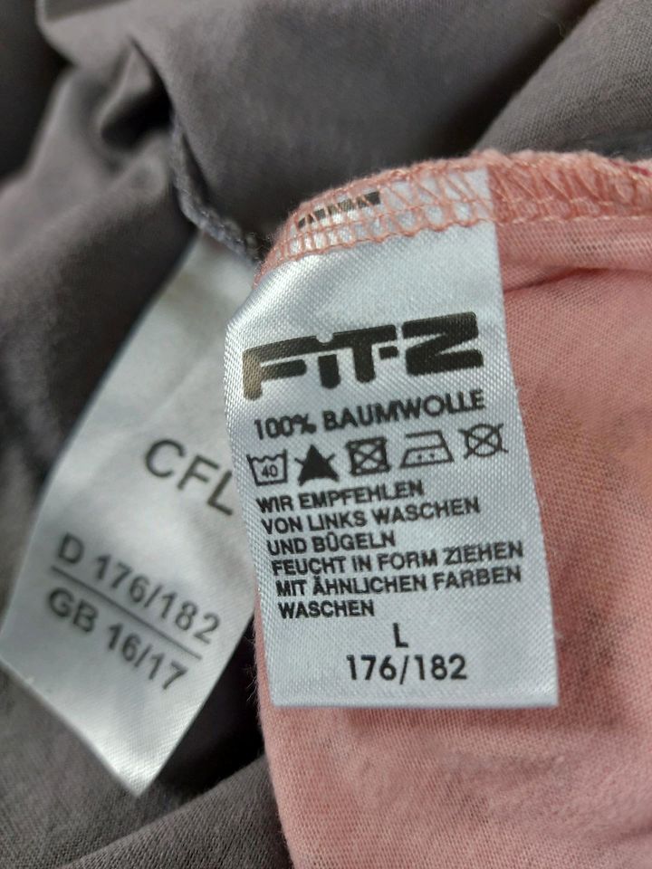 T-SHIRT 176-182 Fitz jako-0 L w. Neu 100% Baumwolle 2 Stück in Cremlingen